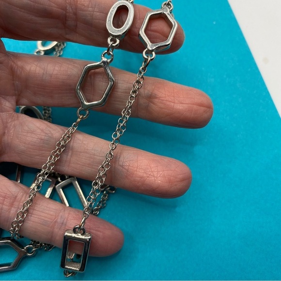 ANN TAYLOR Silvertone Chain Long Necklace - Picture 8 of 9